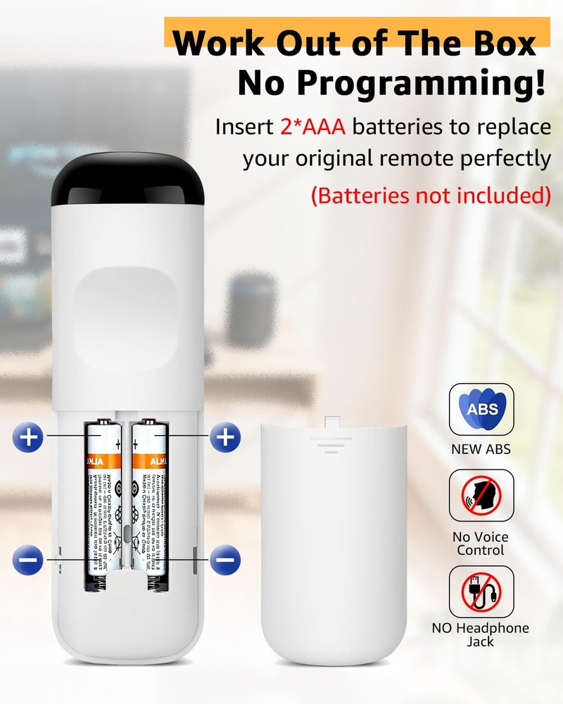 (Pack of 2) Replacement Remote Control (2Pack)Obsidian Black&Glacier White