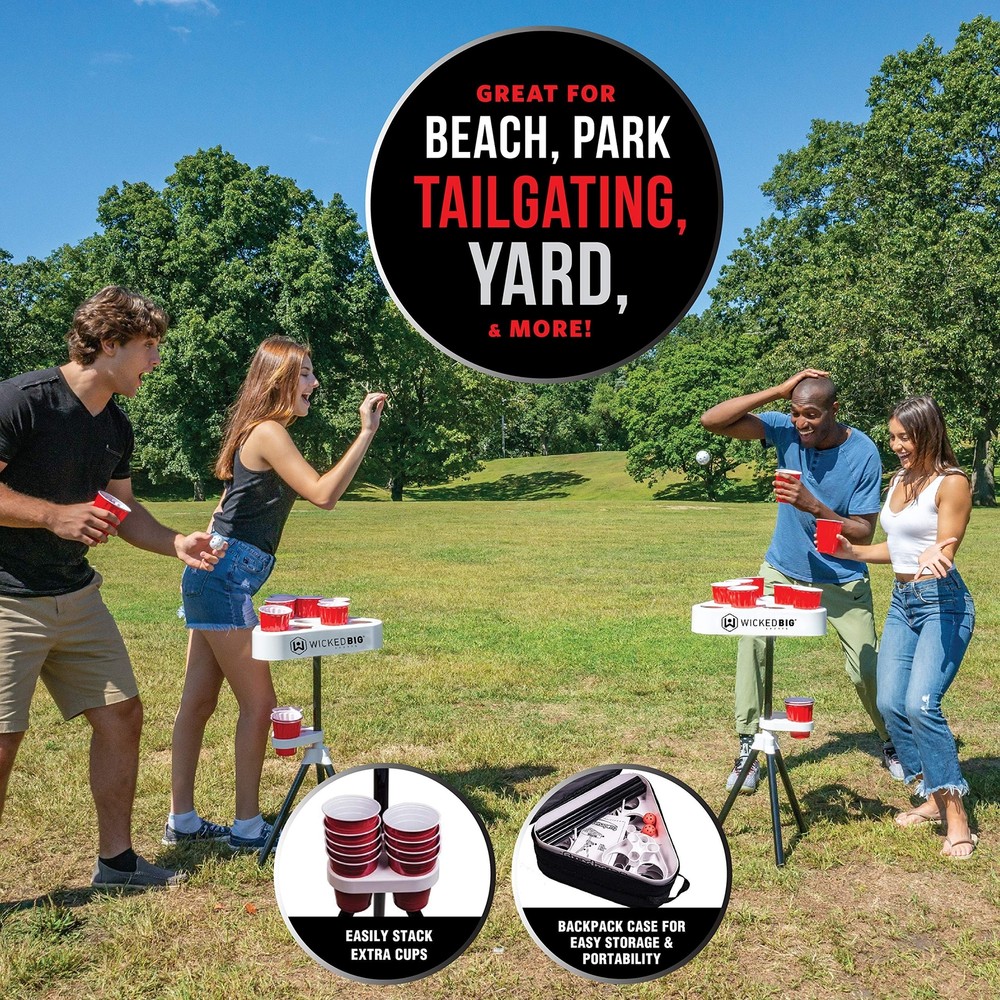 Versapong Portable Beer Pong Table/Tailgate Game with Backpack Carry Case and...