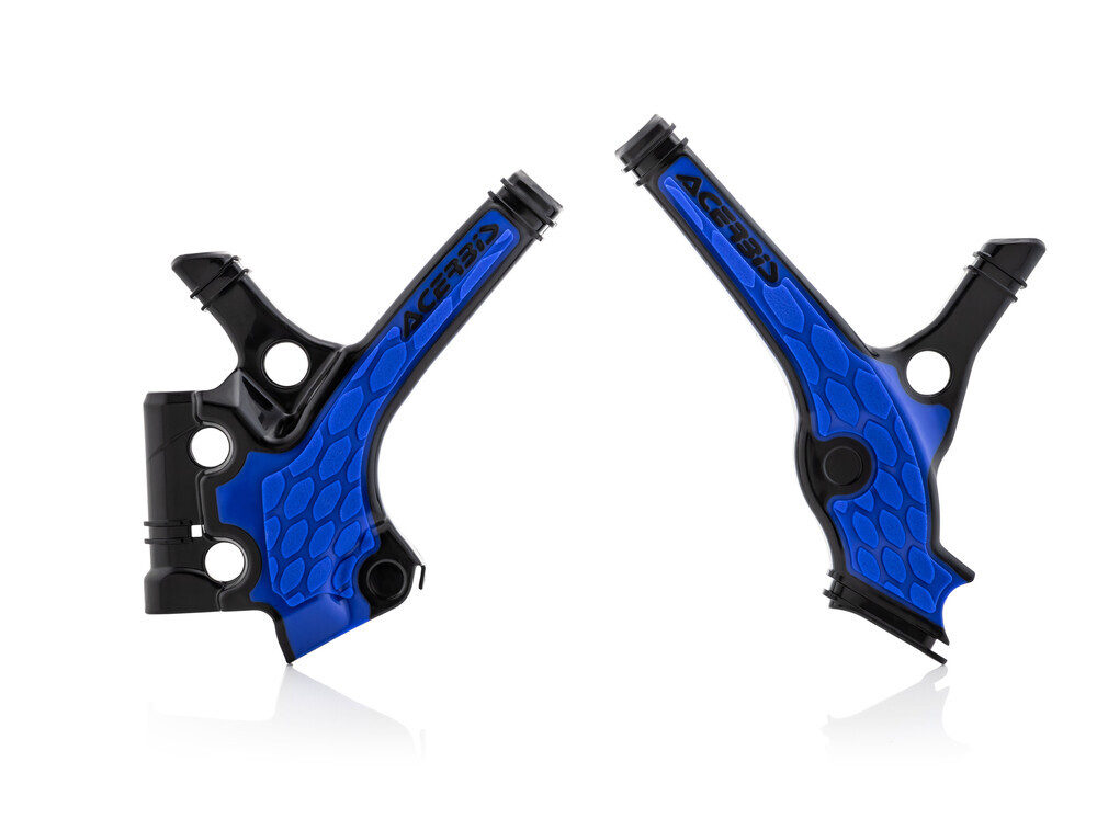 ACERBIS X-GRIP FRAME GUARDS BLACK/BLUE YAM # 2736391004
