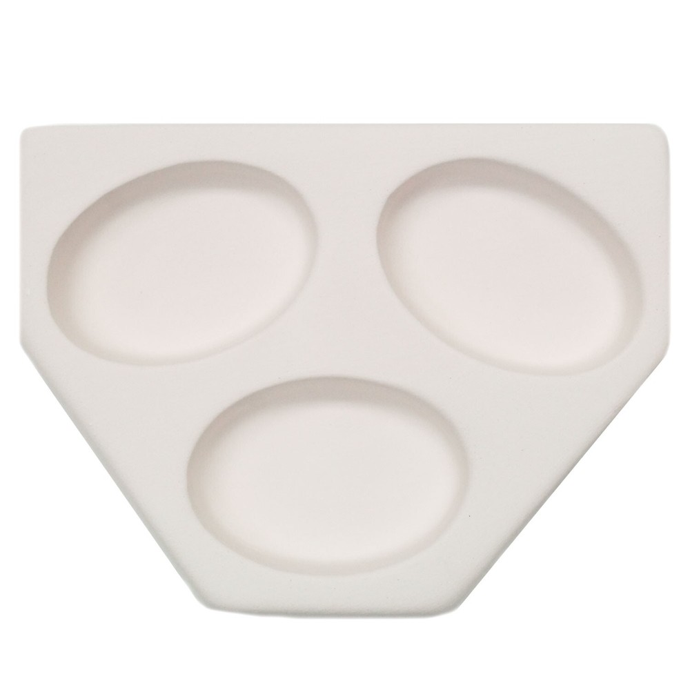 4.75"X 3.75"-Deep 1" Three Oval Casting Mold Glass Fusing