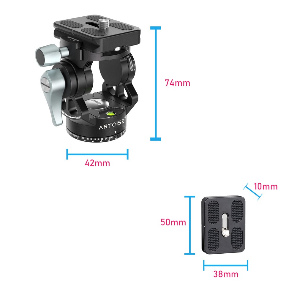Fluid Video Head Panoramic Pan Tilt Head Compact Camera Tripod Head 10Kg/22 lbs