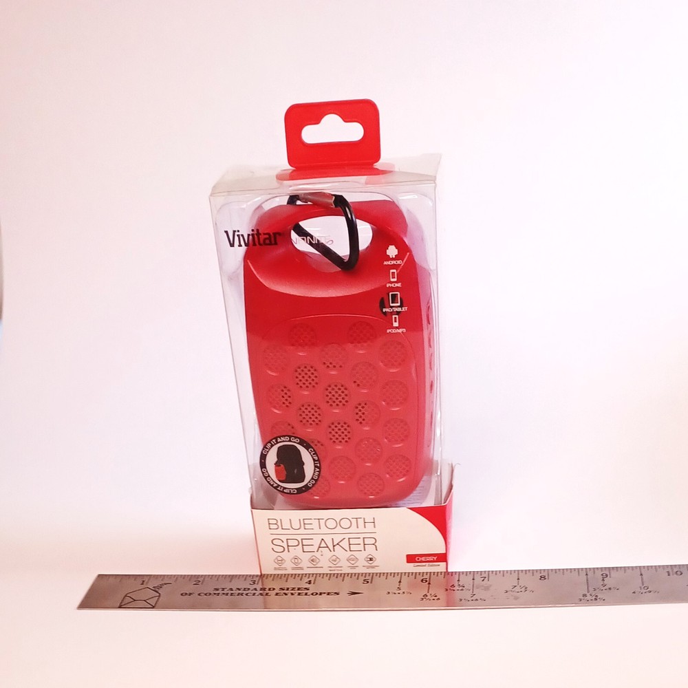 Speaker Bluetooth Portable Vivitar Cherry Red