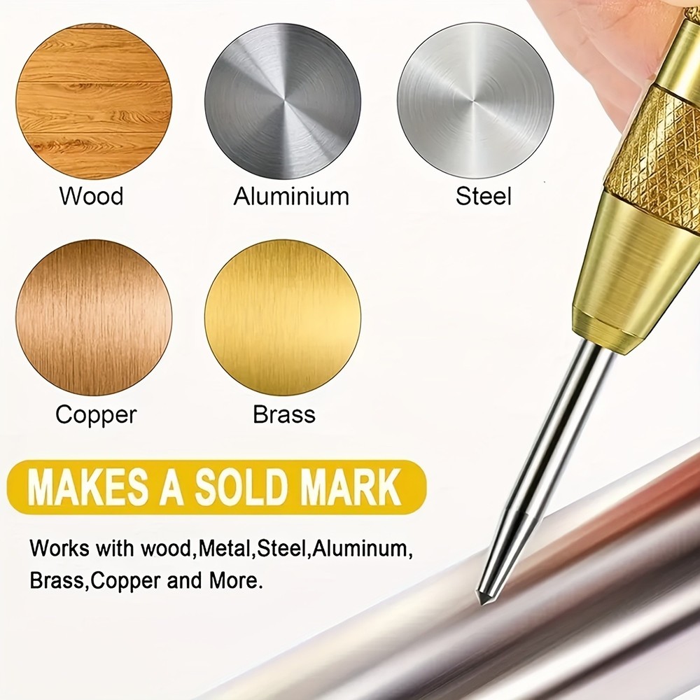 Automatic Center Punch Set - Precision Drilling Marking Tool for Metal & Wood