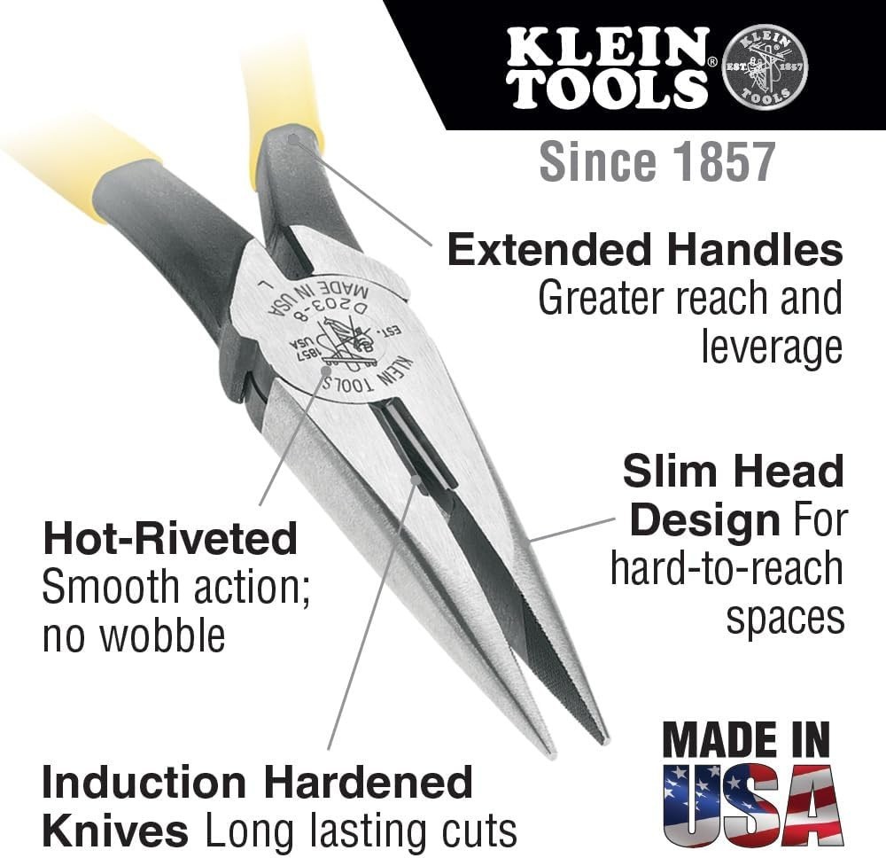 Hand Tool Kit includes 2 Screwdrivers, 3 Pliers, Wire Stripper and Cutter