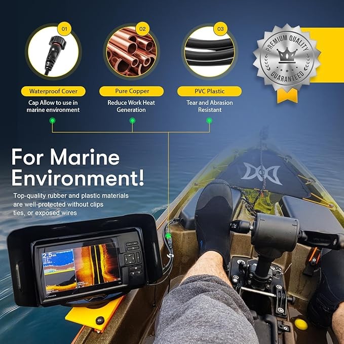 For Garmin echoMAP 4-pin 6ft Threaded Power Data Cable Chartplotter 010-12445-00