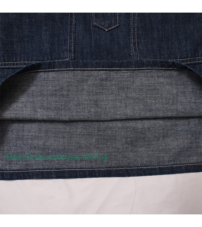 Vintage Mens Spring Summer Blue Denim Work Uniforms Loose Pullover Shirts Jacket