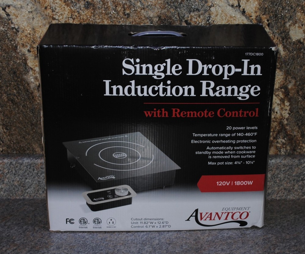 Avantco 177DC1800 Single Drop-In Induction Range with Remote Control