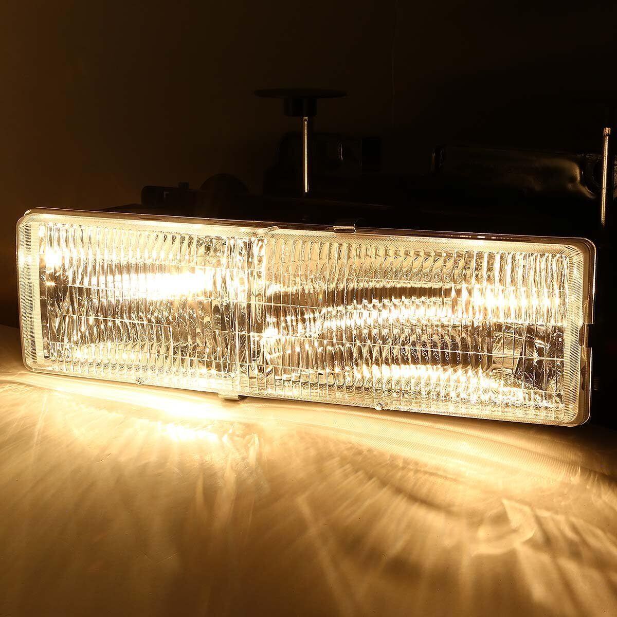 For 1994-1998 Chevy Silverado Headlights OBS C/K 1500 2500 3500 w/ Bumper Lamps