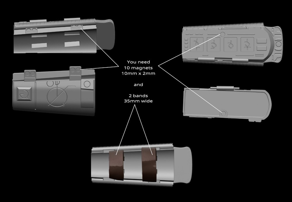 Predator Gauntlet Forearm Left scale 1:1 File STL-OBJ for 3D printer