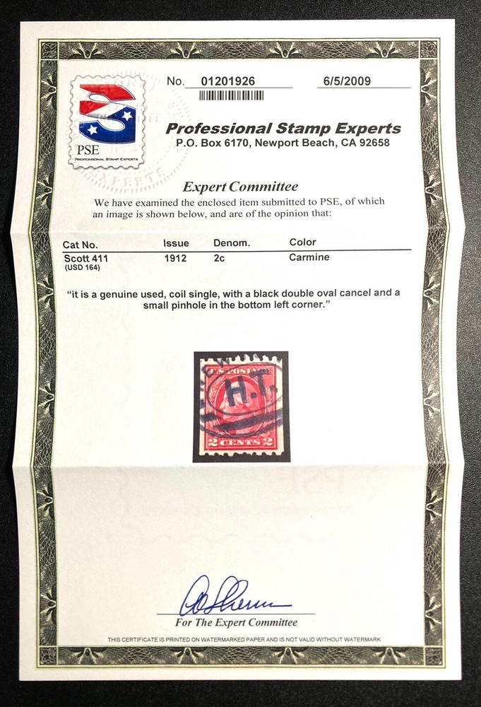 #411 Used Coil Single, PSE Certificate # 01201926
