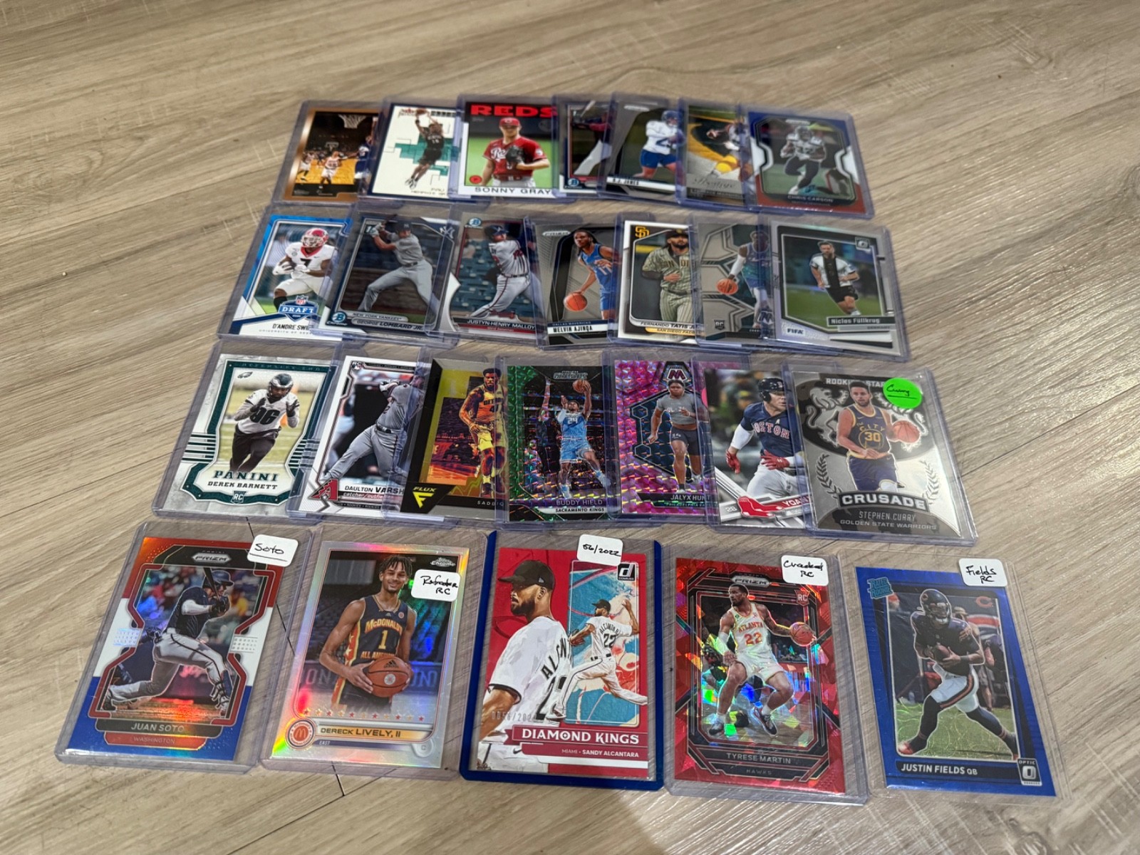 True 1/1 Huge 2 Row Sports Collection Auto HOF Prizm Patch Refractor RC LOT