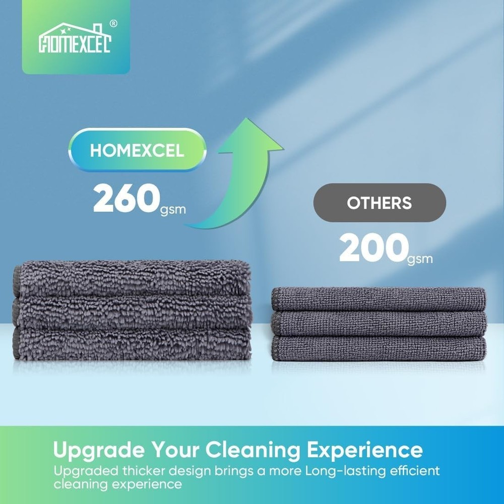 Versatile Grey Microfiber Cleaning Rags, 12 Pack - Perfect for Every Surface