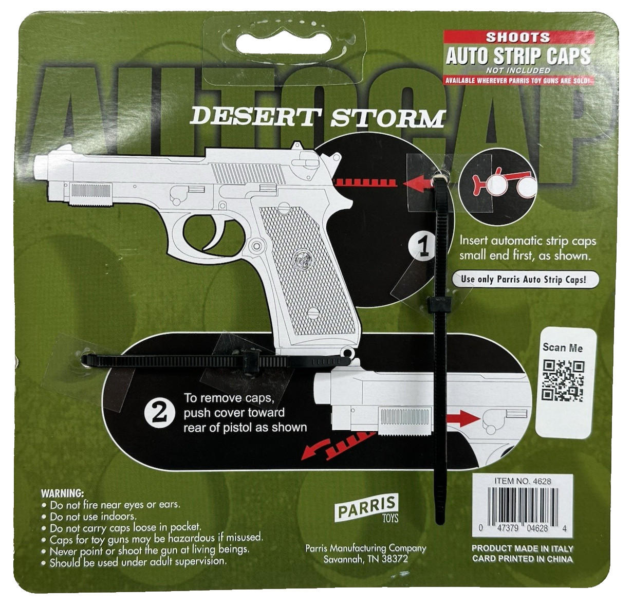 TOY Desert Storm AUTOCAP Baretta M9 Semi-Auto Strip Cap Gun Made ITALY