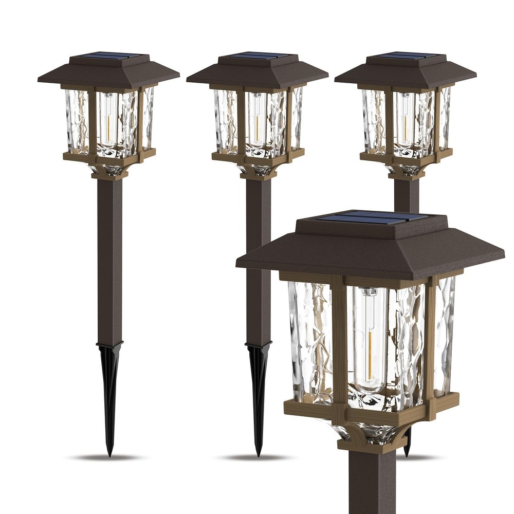 XMCOSY+ Solar Pathway Lights 4 Pack Warm White