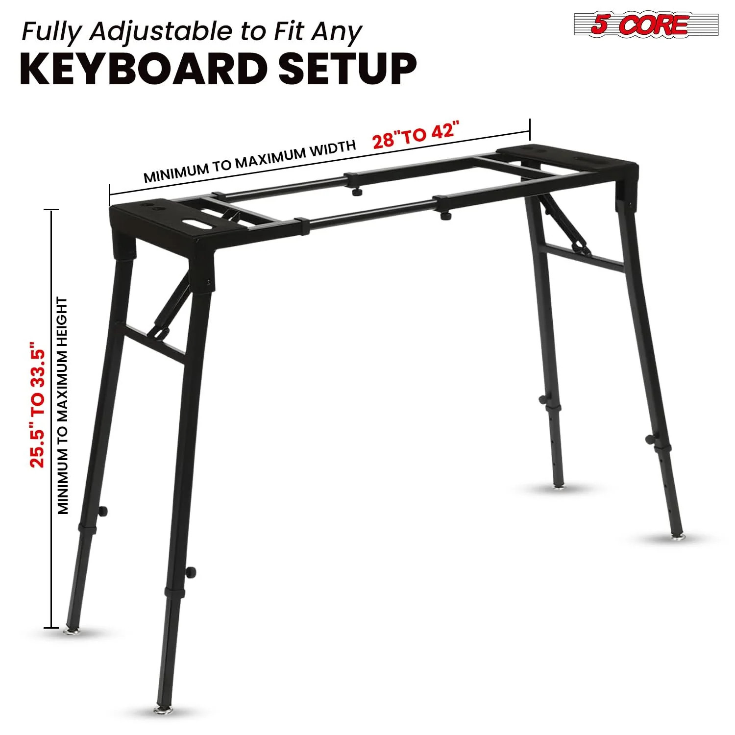 5 Core keyboard Stand Adjustable Electric Piano Holder for 54-88 Key Boards