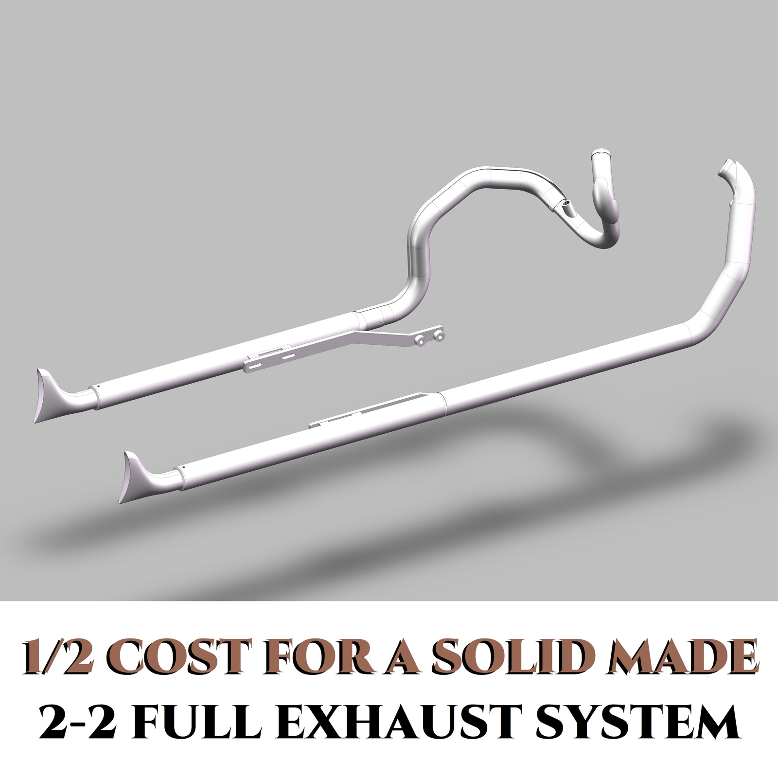 True Dual Fishtail Exhaust for Harley Softail 2000-2017 Model，W/ 39" fishtail