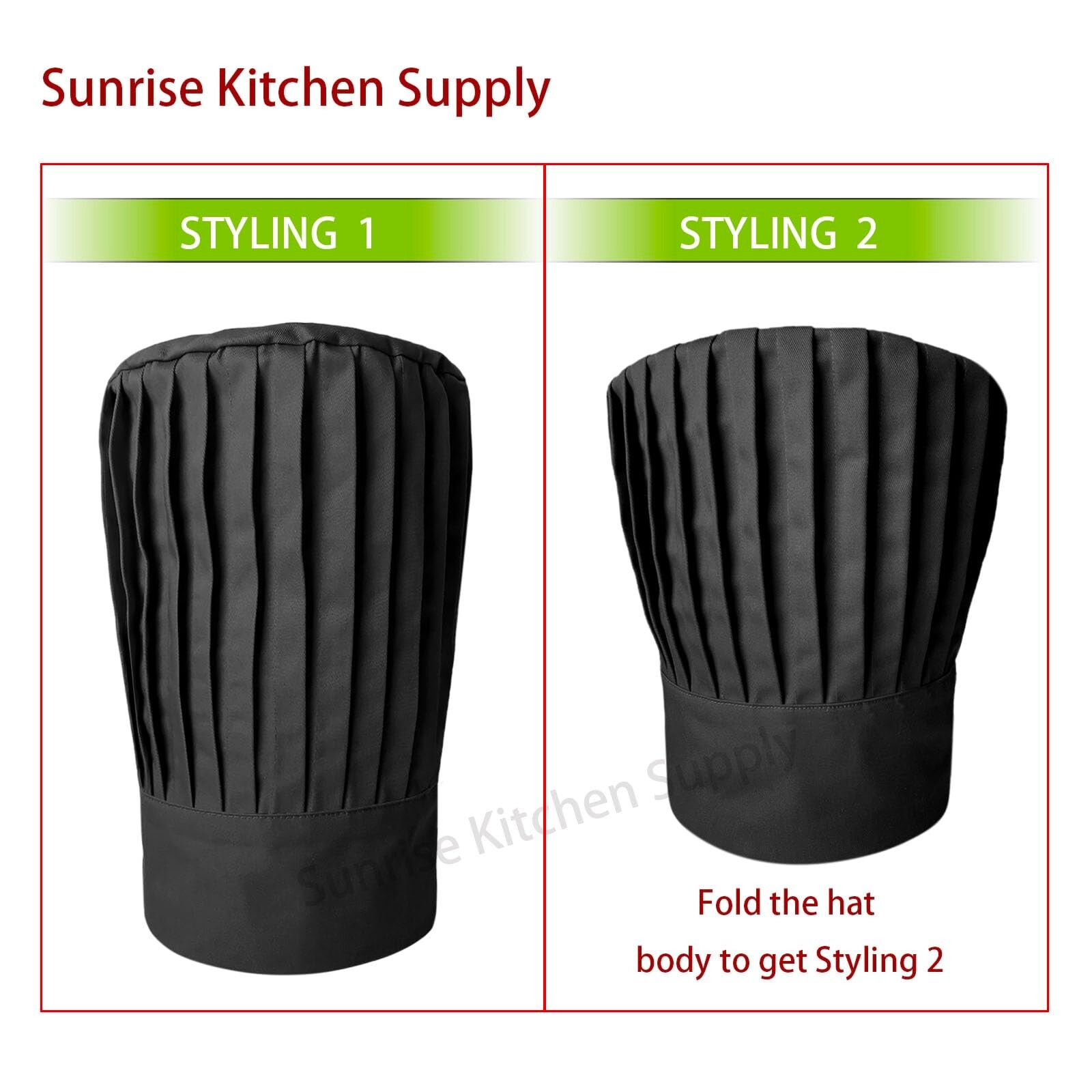 Tall Chef Hat Black. One Size Fits Most.