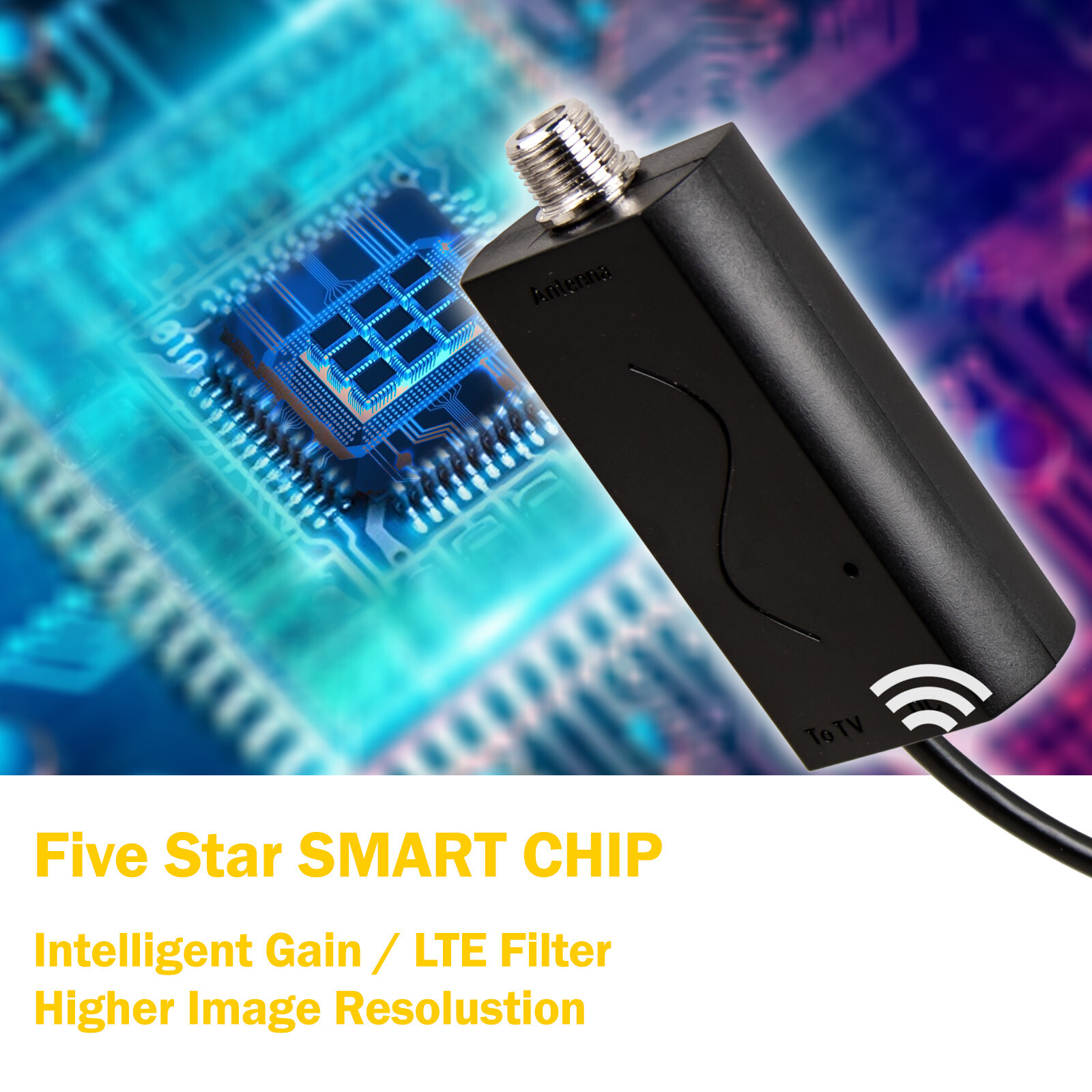 Amplified HDTV Antenna 200 Mile 4K 1080P UHF VHF Indoor Outdoor FM + Cable/Pole