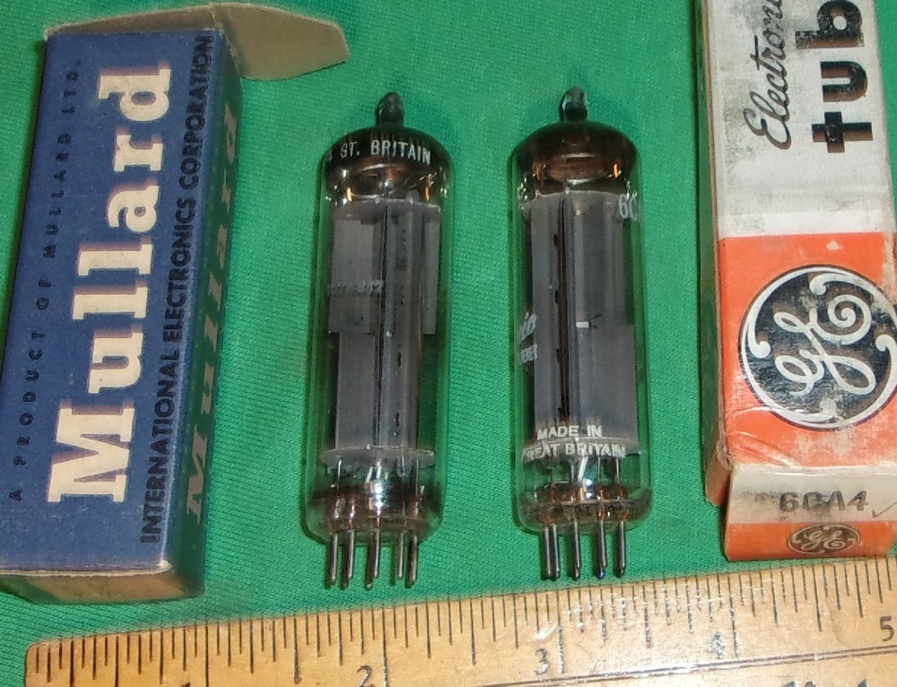 (2) 6CA4 Full-Wave Rectifier Tubes Great Britain Mullard & GE Tested GOOD!
