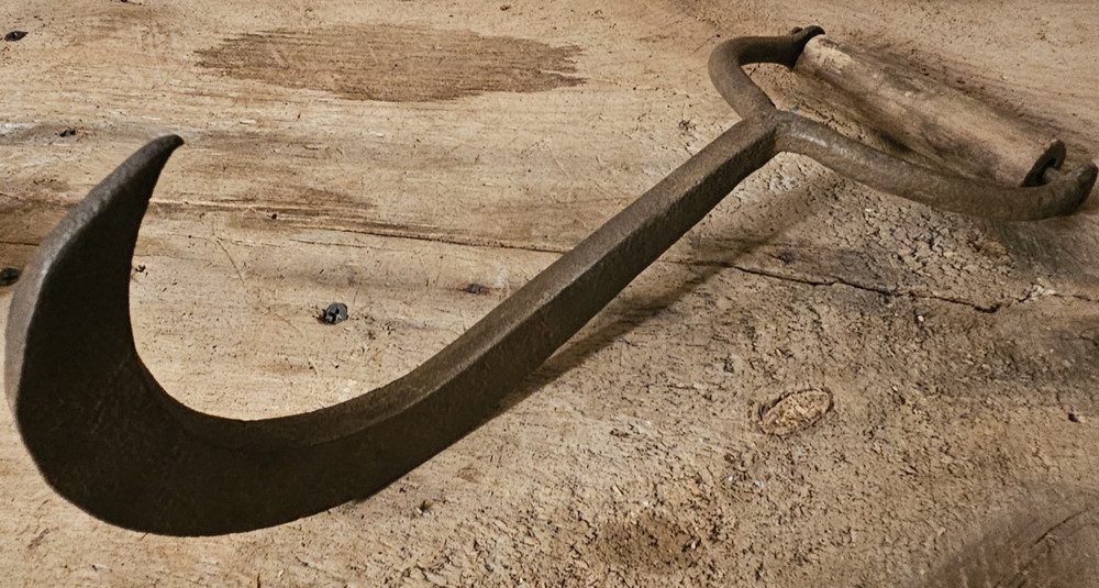 VINTAGE LOGGERS PULP HOOK LOG TOOL HOOKAROON - MAINE FIND!!