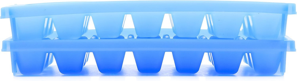 Camco Stackable Mini Ice Cube Trays Compact Spaces 2 Pack Blue