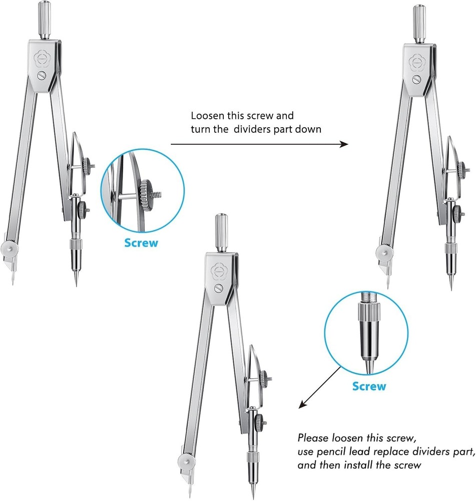 Complete Student Geometry Set: Durable Compass and Protractor for Precision Work