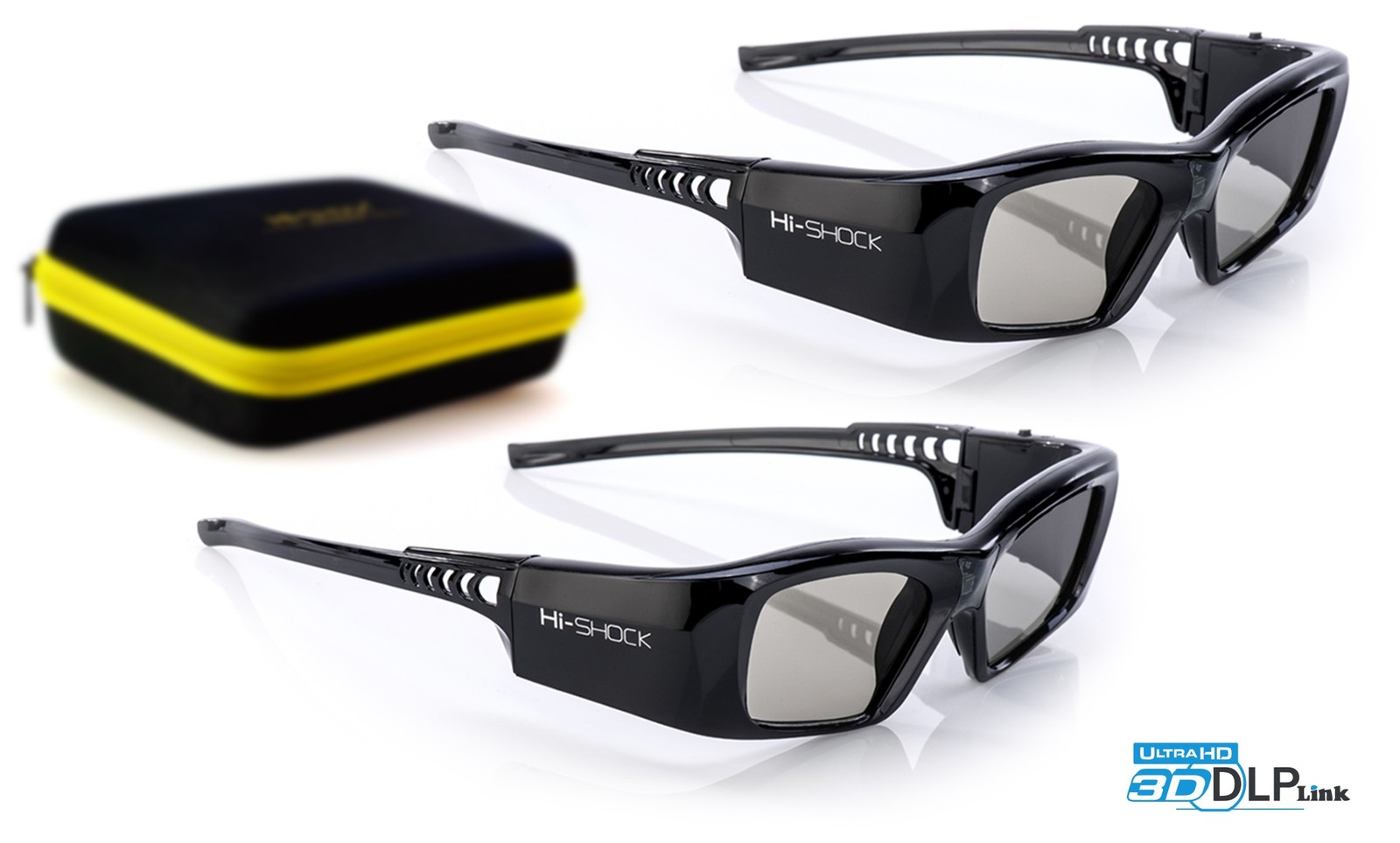 2x Hi-SHOCK DLP 7G Black Diamond | DLP Link 3D Glasses Benq TK800, TK800M, TW533