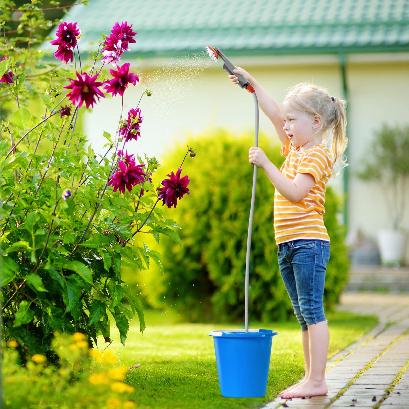 Ivation Portable Camping Shower, Compact Handheld & Hands-Free Portable shower