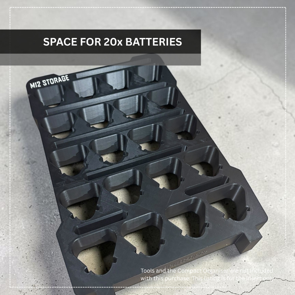 M12 Battery (x20 Slot) Packout Insert | Battery Insert | [INSERT ONLY]