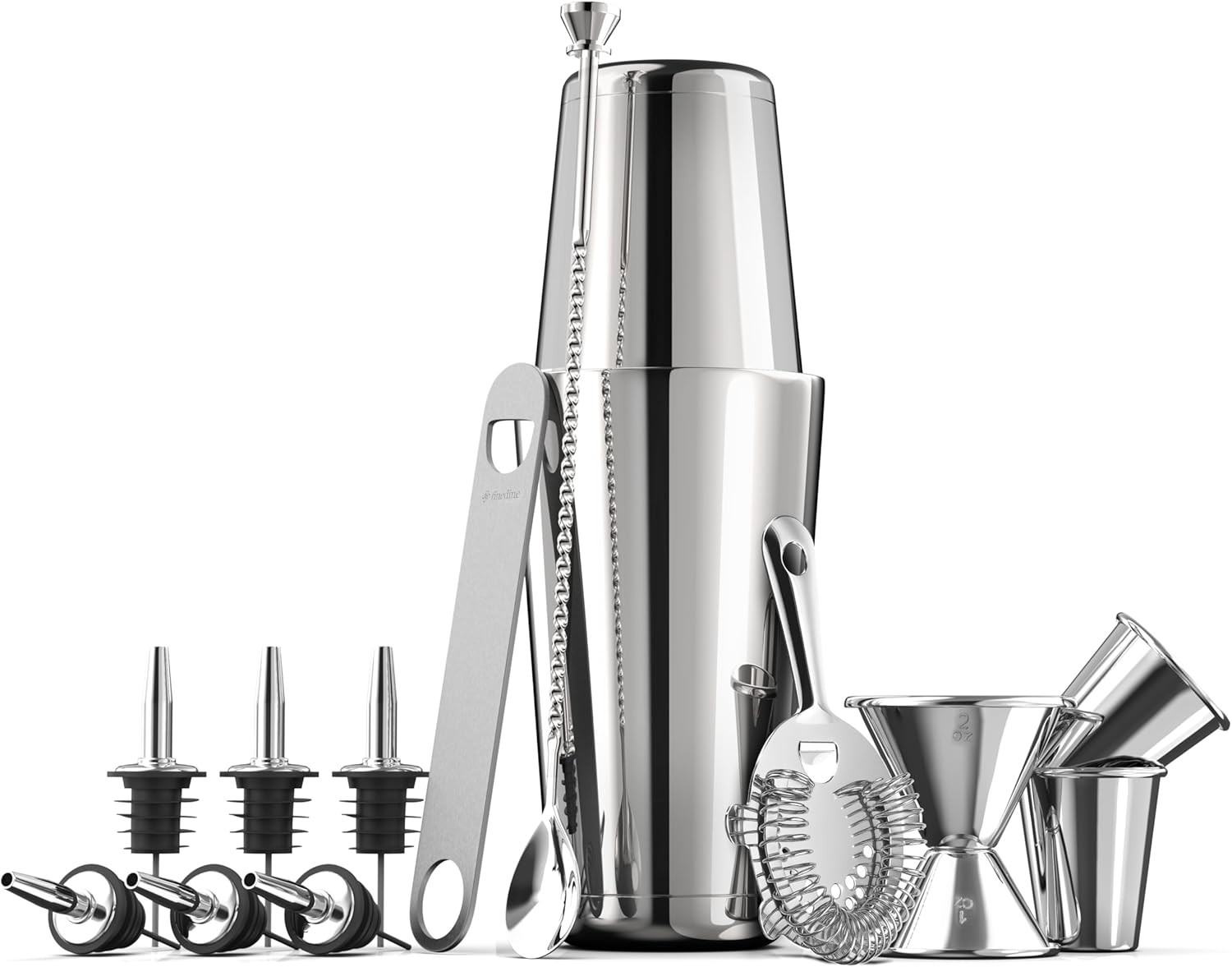 Expert 14-Piece Cocktail Shaker Bar Set – Stainless Steel Bartender Kit New