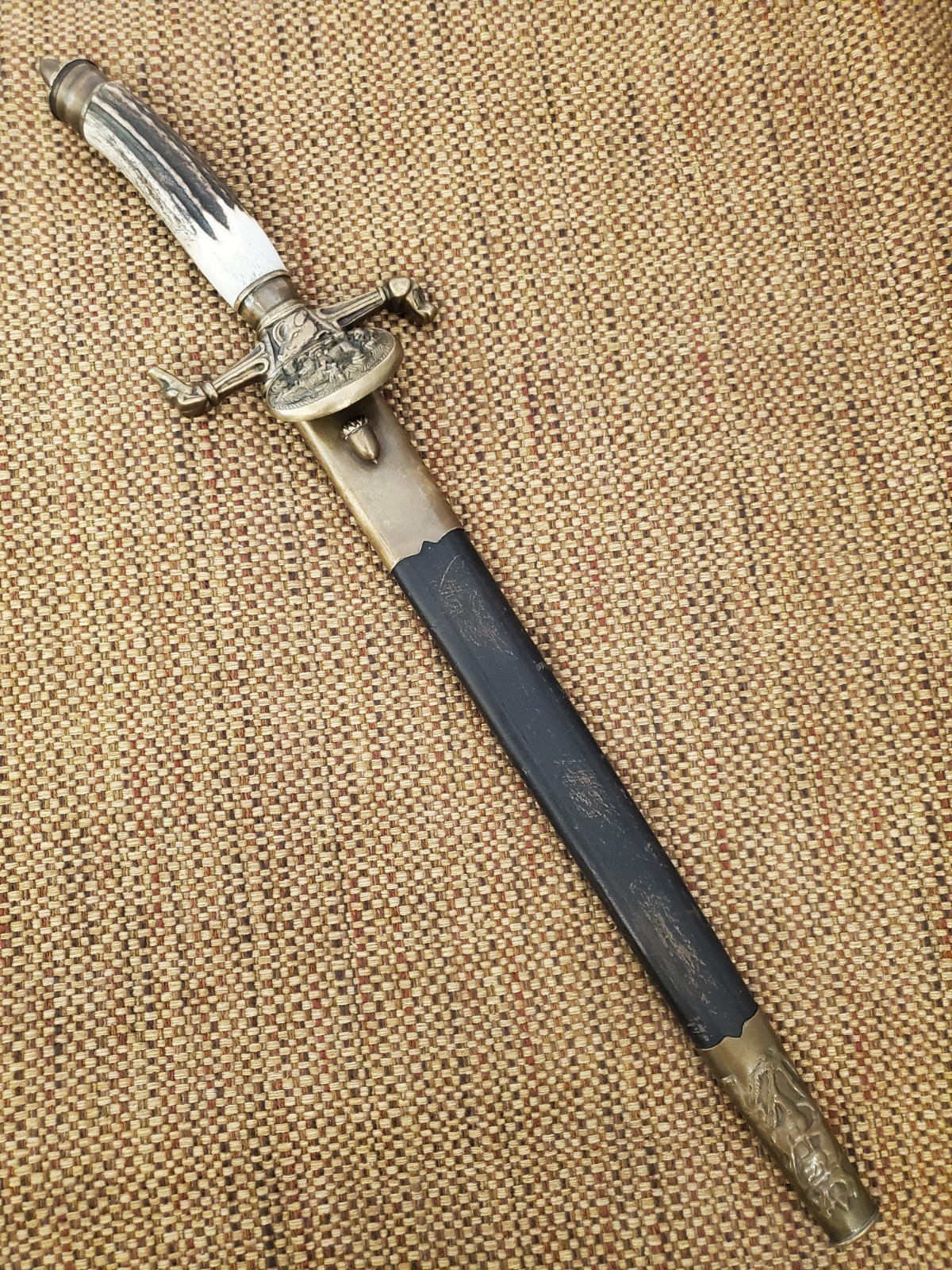 German Weyersberg & Co Solingen Hirschfanger Hunting Dagger"Gott Mit Uns" c.1900