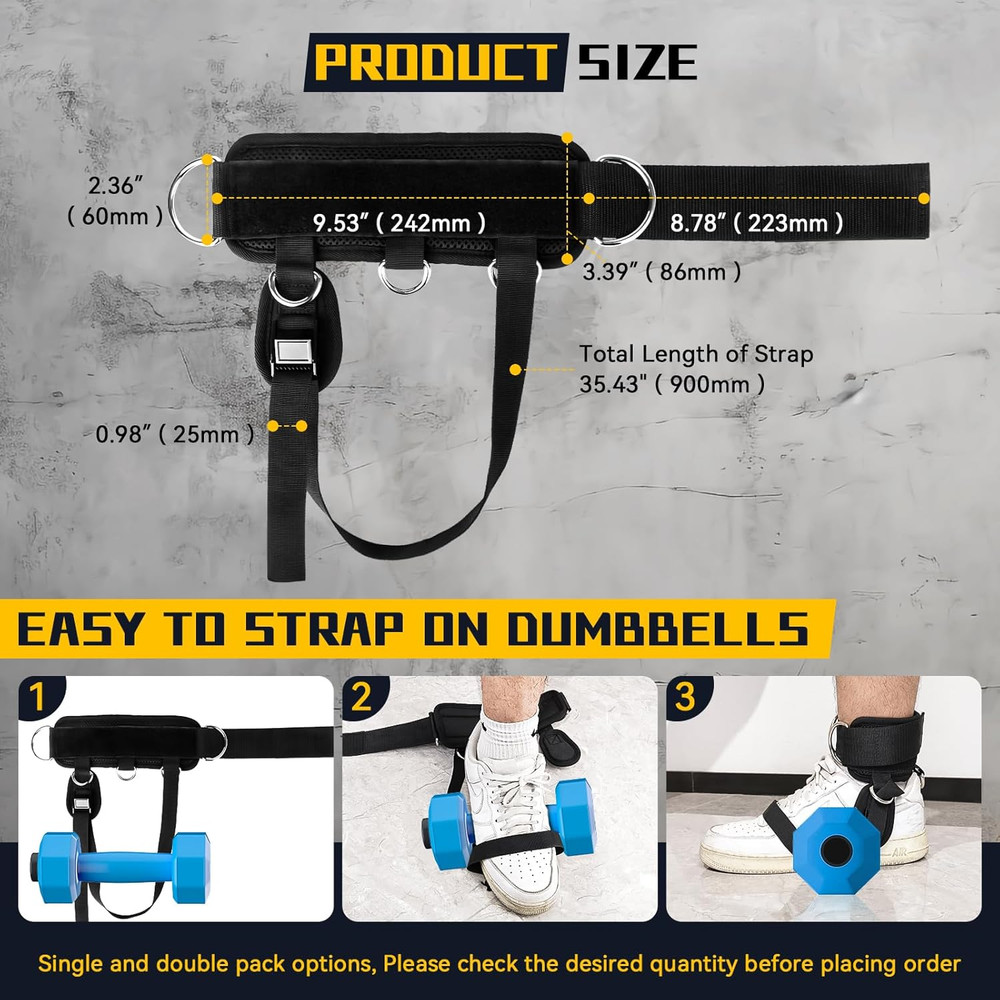 Cable Machine Ankle Straps with Steel D-Ring for Leg Workouts