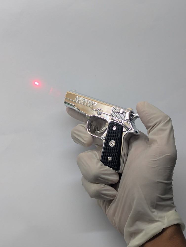 M1911A1 Mini Gun Keychain Laser Pointer, LED Flashlight 1/6 Scale