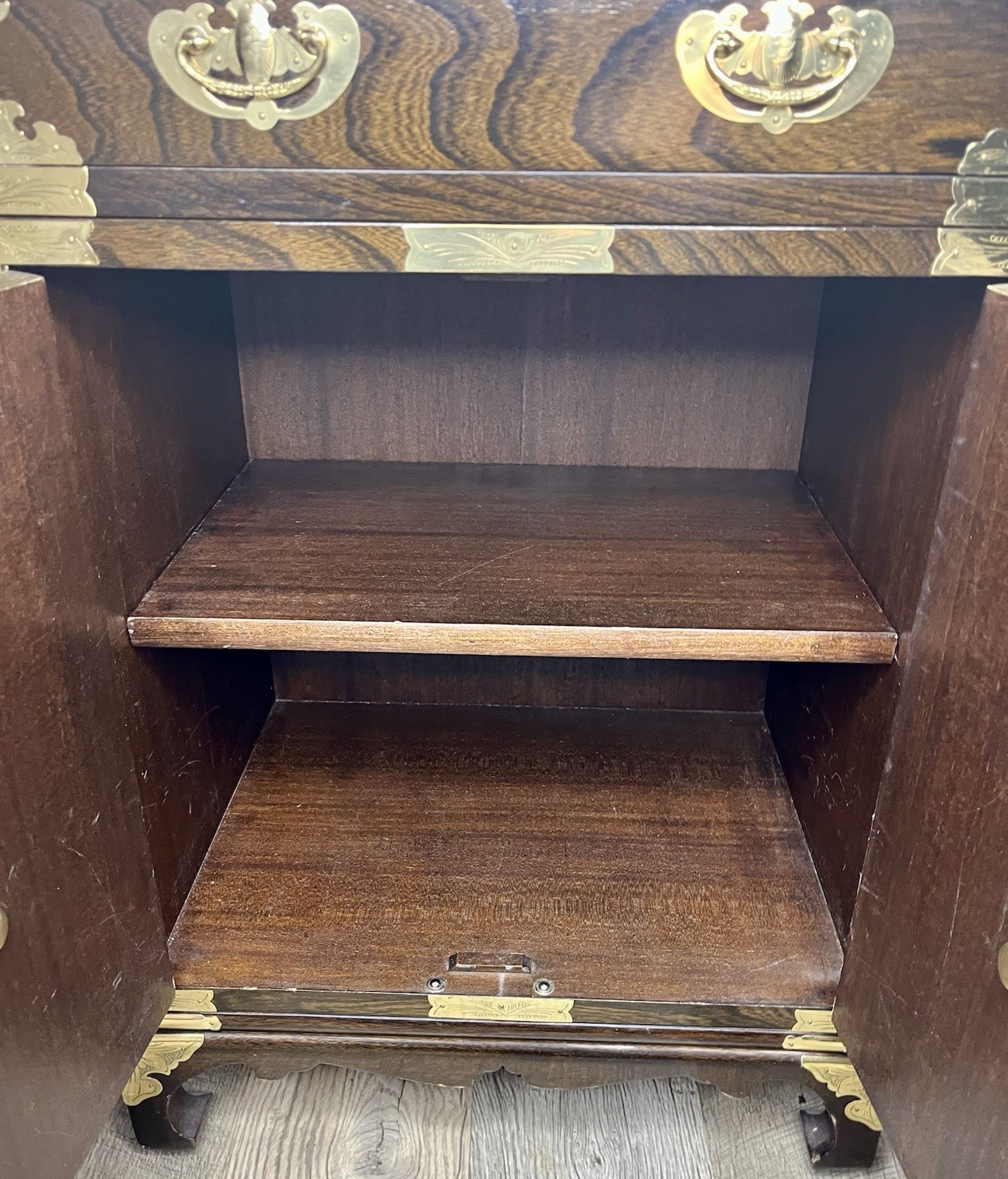 Antique 2 Piece Korean Elmwood Tansu Chest Hall Cabinet Asian Chest Of Drawers