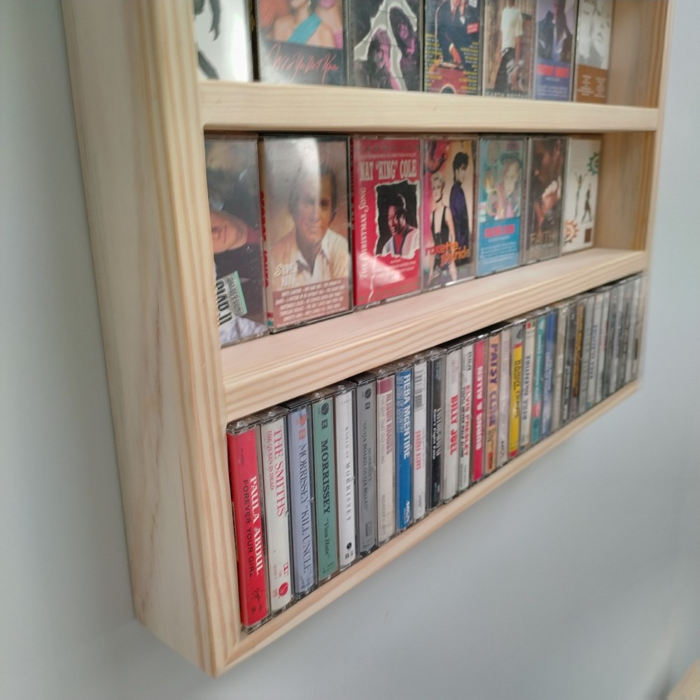 Wooden Cassette Storage Display Rack 120