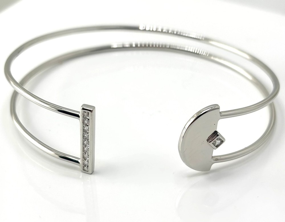 CZ Double Row Cuff Bracelet