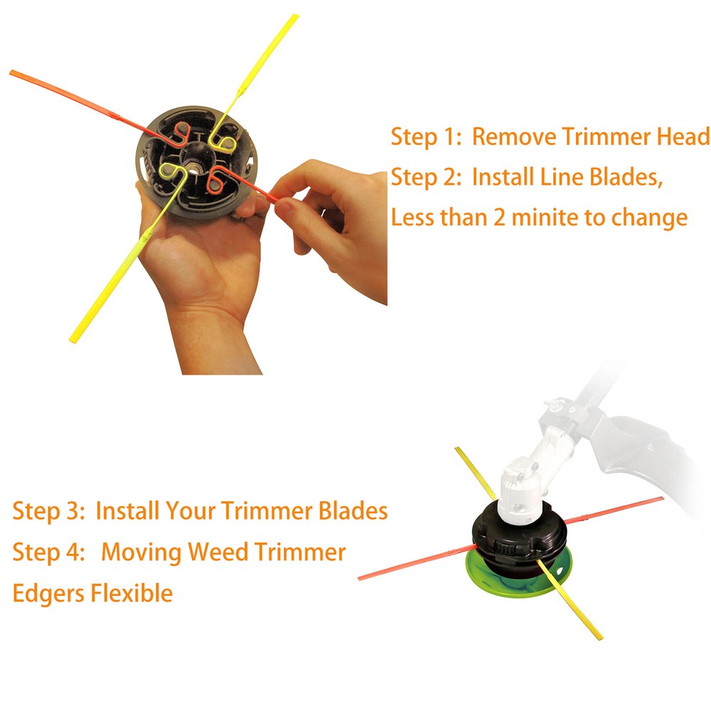Weed Eater Blade Refills,Yellow & Green,60 Combo Pack -Replace Your Trimmer Line
