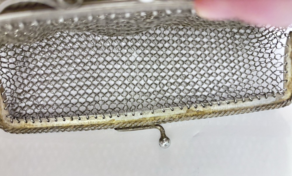 Antique Sterling Silver Mesh Purse Missing Handle 104g