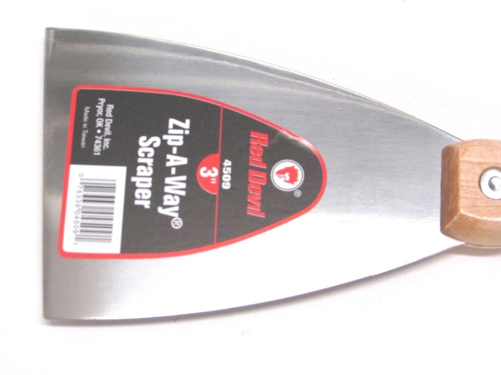 NEW! RED DEVIL PROFESSIONAL 3" ZIP-A-WAY SCRAPER STIFF KNIFE, #4509