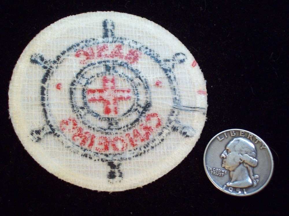 American Red Cross Basic Canoeing Patch Vintage ARC Round Embroidered Badge