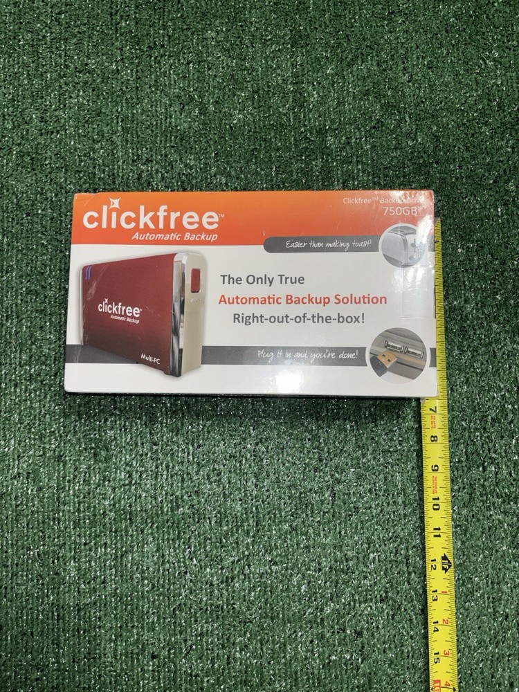 click free Automatic Backup 750GB Hard Drive Never opened with plastic