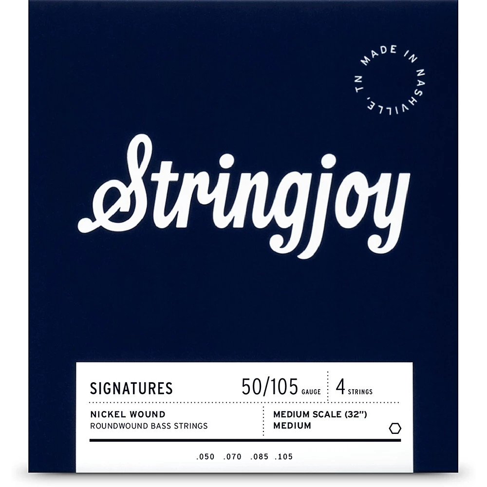 Stringjoy 4 String Medium Scale Nickel Wound Bass Guitar Strings 50 - 105