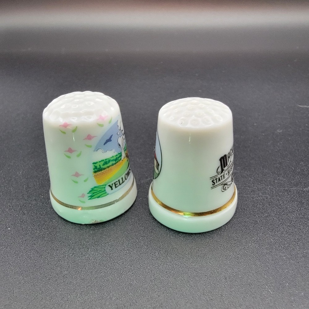 8 Collectible Thimbles From Various Destinations