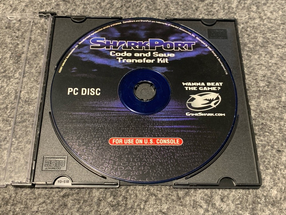 SharkPort Playstation 2 PS2 Code & Save Transfer Kit Disc Only 2001