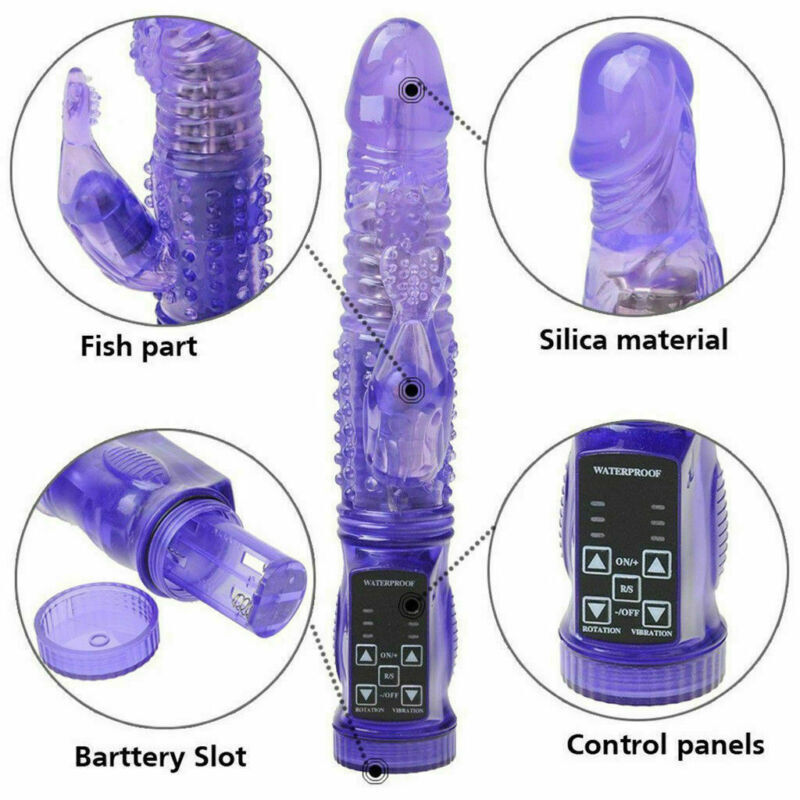 9 inch Rechargeable Dildo Vibrator Rabbit Clit G-spot Massager Sex Toys Women