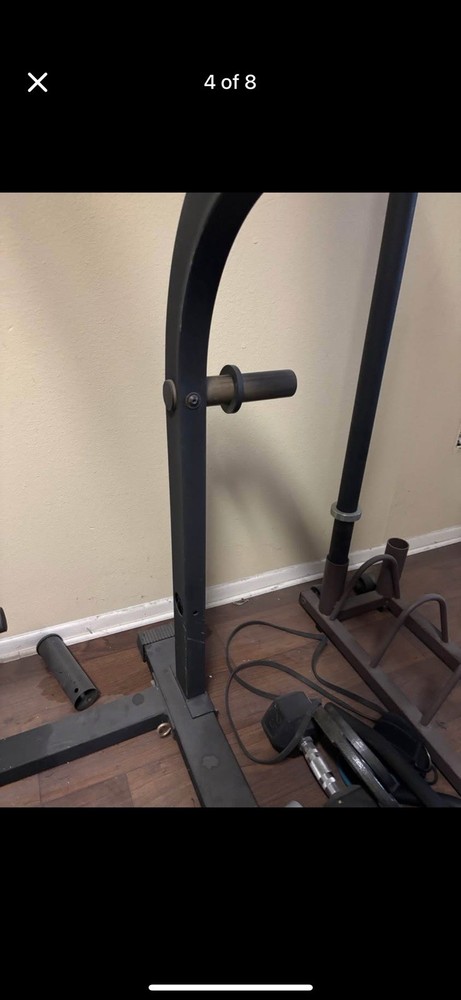 Nautilus Adjustable Squat Machine Power Rack w/ Pull-up Bar & Handle Attachment