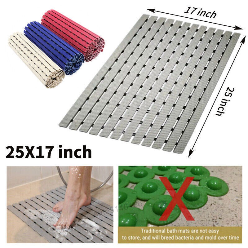 Premium Bath Tub Shower Mat Anti Slip PVC Bathroom Floor Pad Anti-bacterial Mats