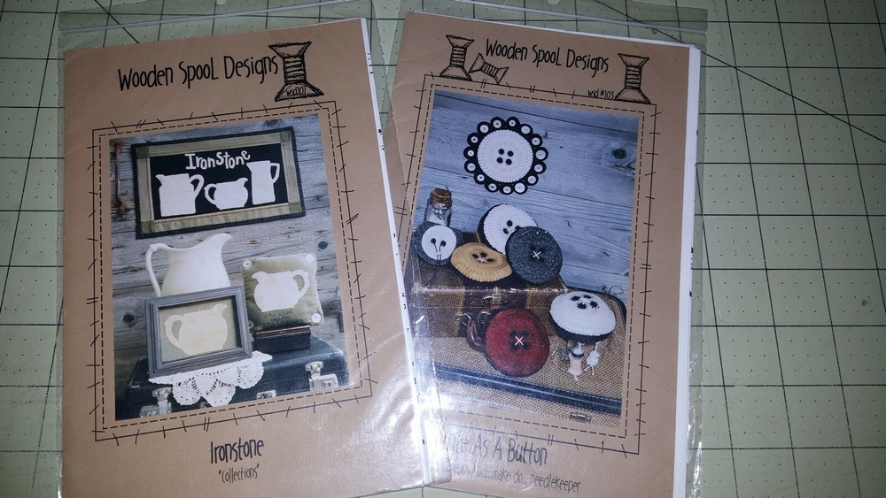 Wooden Spool Designs Pattern 'Ironstone' or 'Cute as a Button' New! Wool DIY