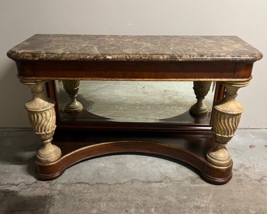 Venetian Credenza Marvel top with mirror.