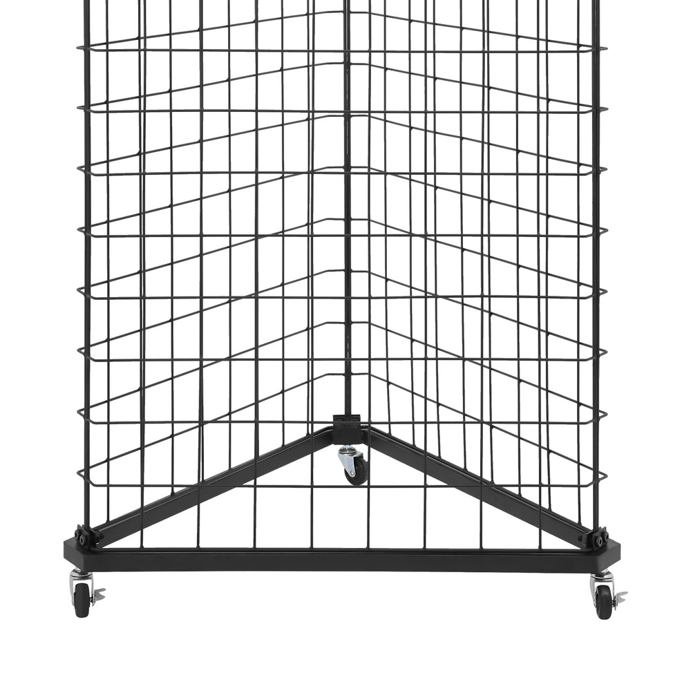 Wire Grid Panel Tower Triangle Display Stand Black Display Rack Corner Shelf